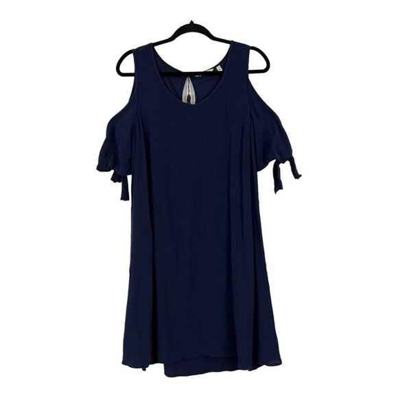 Soft Surroundings Womens Size M Blue Cold Shoulder Destin Gauze Dress - Picture 2 of 4